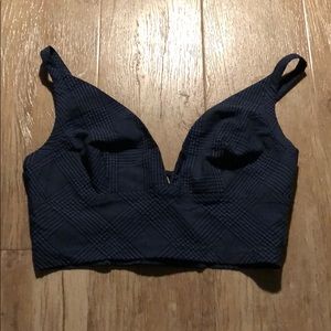 NWOT Intimately free blue plaid bralette/crop top